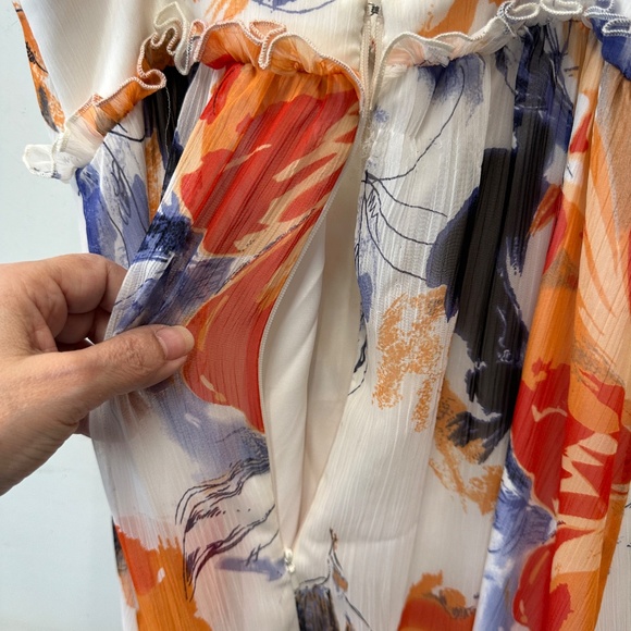 BCBGeneration Floral Maxi Summer Dress Size 2 White Orange - Picture 8 of 15